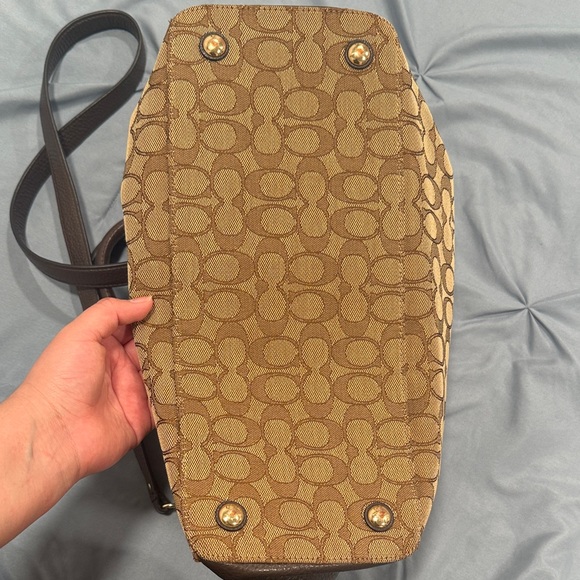 Coach Tan/Brown Signature Colette Carryall w/original removable crossbody strap - Picture 14 of 14